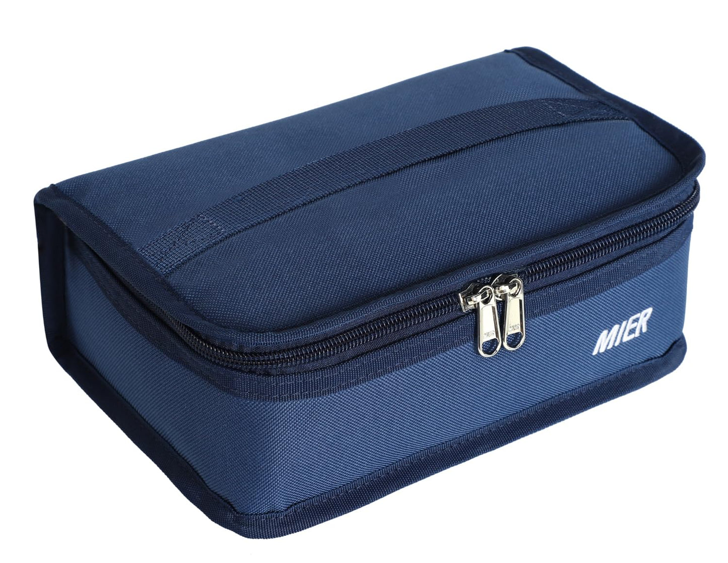 MIER Small Lunch Bag for Kids & Adults Compact Insulated Lunch Box Portable Thermal Mini Cooler for Work School Travel, Navy Blue
