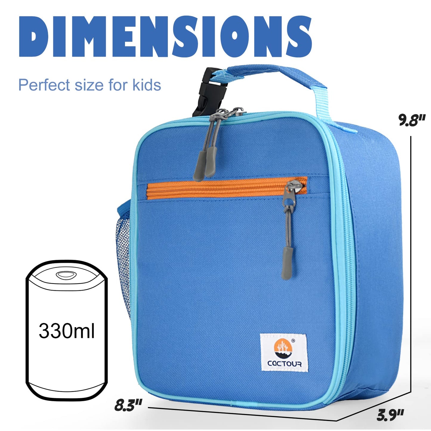 CaCTOUR Lunch Box Kids,Premium Insulated Lunchbox for Girls Boys,Soft Mini Cooler Bag Back to School Thermal Reusable Lunch Bag for Work School Picnic (Blue)