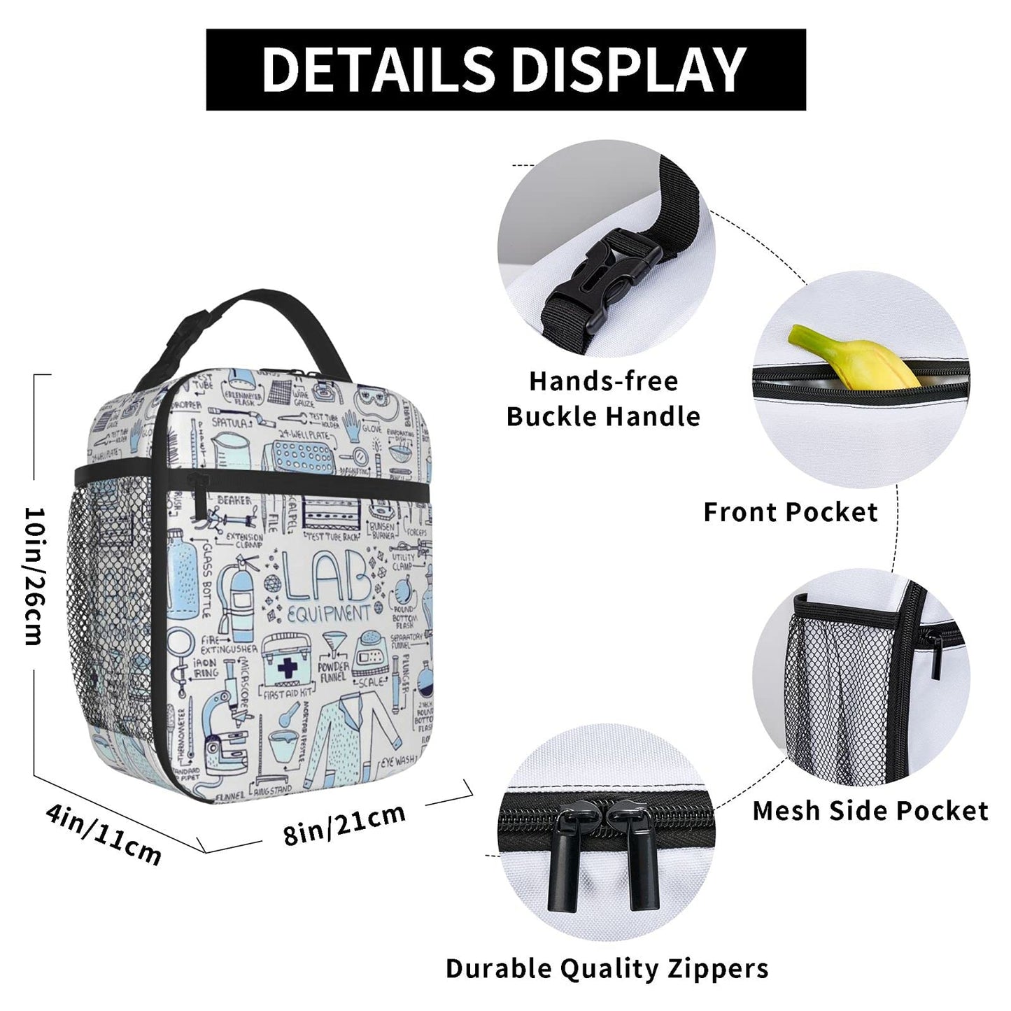 Yilad Funny Science Chemistry Lunch Box Insulated Soft Bag Reusable Cooler Bag For Women&Men&Work Picnic Hiking